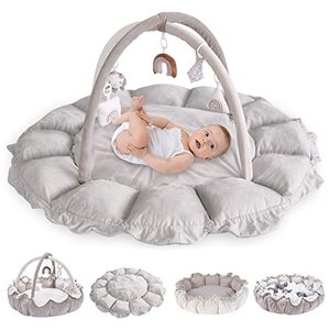 lot 46000197 image: 5-in-1 Thick Baby Gym & Ball Pit, Plush Play Gym, Tummy Time Mat, Convertible Stage-Based Developmental Activity Gym & Play Mat from Baby to Toddler, Pet Cushion, Balls are not Included