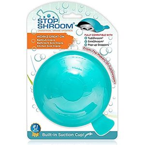 lot 46000293 image: StopShroom STBLU232 Universal Stopper Plug Cover for Bathtub, Bathroom and Kitchen Drains, Aqua
