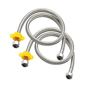 lot 46000296 image: Faucet Supply lines Hose 16-Inch,Stainless Steel Braided Hose with,12-inch FIP x 12-inch FIP,Bathroom Hose Water Supply Connector (2 pieces)