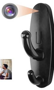 lot 46000299 image: Spy Clothes Hook Camera, Mini Hidden Camera HD 1080P Video Recorder No WiFi, Motion Detection, Wall Mounted Clothes Hook Coat Hanger for Home Security No Audio