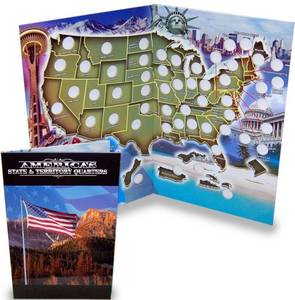 lot 46000307 image: State Quarter Collection Book Folder Map