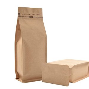 lot 46000322 image: Resealable Kraft Paper Coffee Bag with Valve, Stand-up Zipper Lock Bags, High Barrier Side Gusset Coffee Package Bags with One-Way Degassing Valve, 4.33 x 3.15 x 11.8 16oz  1lb  500g