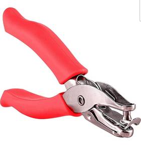 lot 46000327 image: Single Hole Punch Metal Red, 14�� Hole Puncher with Soft Grip Handles for Paper and Crafts Round Circle Shape, for Kids and Adults, 1 Pc �� by Enday