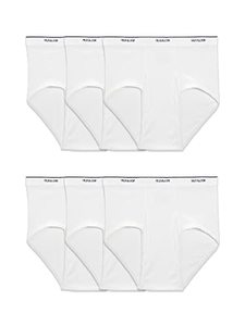 lot 46000336 image: Fruit of the Loom mens Tag-free Cotton Briefs Underwear, Big Man - 6 Pack White, XX-Large US