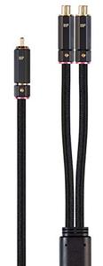 lot 46000340 image: Monoprice 1-Male to 2-Female RCA Y-Adapter - 1 Feet - Black  Gold Plated Connectors, Double Shielded With Copper Braiding - Onix Series