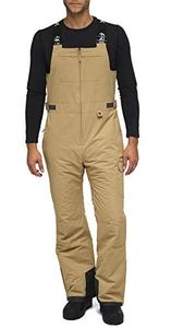 lot 46000429 image: Arctix Mens Avalanche Athletic Fit Insulated Bib Overalls, Khaki, Small30 Inseam