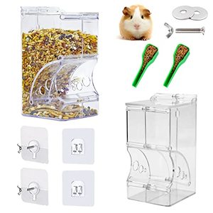 lot 46000456 image: Lucky Interests 2 pcs Hamster Automatic Feeder 300ml, Hamster Food Dispenser with Brackets Small Animals Food Bowl for Dwarf Hamster Guinea Pig Chinchilla Gerbil Bird Hedgehog Ferret with 2 Spoon