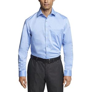 lot 46000387 image: Van Heusen mens Regular Fit Ultra Wrinkle Free Flex Collar Stretch Dress Shirt, Blue Frost, 14 -14.5 Neck 32 -33 Sleeve US