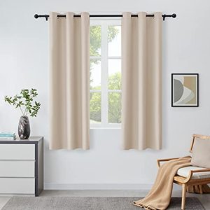 lot 46000404 image: Lifewit Blackout Curtains for Bedroom, Thermal Insulated Room Darkening Curtains for Living Room, Set of 4 (42 x 63 Inch, Beige)
