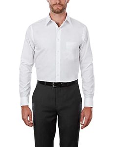 lot 46000407 image: Van Heusen Mens Size Tall Fit Dress Shirts Poplin, White, 19 Neck 35-36 Sleeve