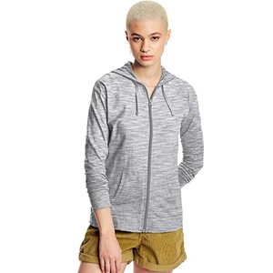 lot 46000492 image: Hanes womens Slub Jersey Hoodie Shirt, Dada Gray Pe Heather, Small US