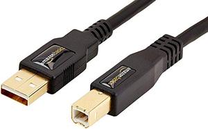 lot 46000494 image: Amazon Basics USB 2.0 Printer Cable - A-Male to B-Male Cord - 6 Feet (1.8 Meters), Black