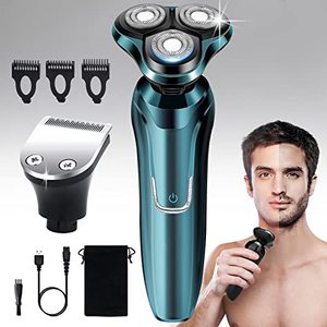 lot 46000497 image: Electric Razor for Men Shavers for Men Electric Razor, 4 in 1 Dry Wet Waterproof Rotary Mens Face Shaver Razors, Cordless Face Shaver USB Rechargeable for Shaving Ideas Gift for Dad Husband