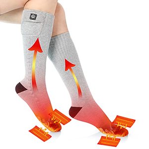 lot 46000502 image: Heated Socks for Men Women, SAVIOR HEAT 2023 Electric Rechargeable Battery Thick Long Ski Socks for Winter Cold Weather Hunting Hiking Camping Skating Motorcycle Cycling Fishing