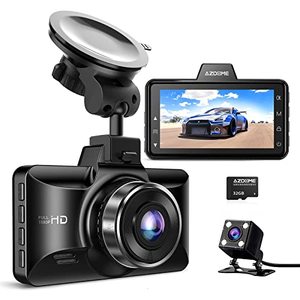 lot 46000503 image: AZDOME Dual Dash Cam Front and Rear, 3 inch 2.5D IPS Screen Car Driving Recorder, 1080P FHD Dashboard Camera, Waterproof Backup Camera Night Vision, Park Monitor, G-Sensor, for Car Taxi with 32GB Card