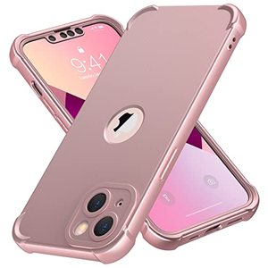 lot 46000512 image: ORETECH for iPhone 13 Case, with 2 pcs Glass Screen Protector Camera Protection SGS Certified Military Grade  360 Shockproof Full Body Phone Case iPhone 13 Cover Slim Thin Case 6.1, Rosegold