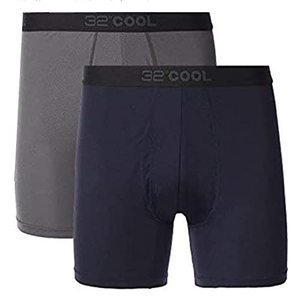 lot 46000515 image: 32 Degrees Cool Mens 3-Pack Comfort Mesh Boxer Brief (NavyNavyCharcoal, X-Large)