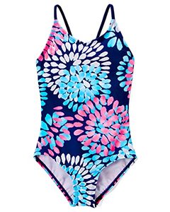 lot 46000527 image: Kanu Surf Girls Beach Sport 1-Piece Swimsuit, Daisy Navy, 12