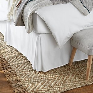 lot 46000539 image: Amazon Basics Lightweight Pleated Bed Skirt - Twin, Bright White