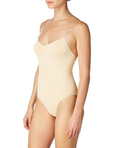 lot 46000540 image: Capezio Womens Camisole Leotard with Clear Transition Straps, Nude, Small