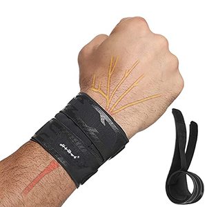 lot 46000548 image: HiRui Wrist Brace Wrist Wraps, Ultra-thin Compression Wrist Straps Wrist Support for Workout Tennis Weightlifting Tendonitis Sprains, Carpal Tunnel Arthritis, Pain Relief - Adjustable (Black, 1 Pack)