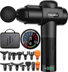 lot 46000550 image: TOLOCO Massage Gun, Muscle Massage Gun Deep Tissue for Athletes, Portable Percussion Massager with 15 Massage Heads, Electric Body Massager for Any Pain Relief