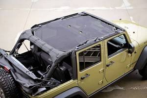 lot 46000185 image: Rugged Ridge 13579.05 Eclipse Sun Shade, Full, Black 07-18 Jeep Wrangler JKU, 4 Door, Black