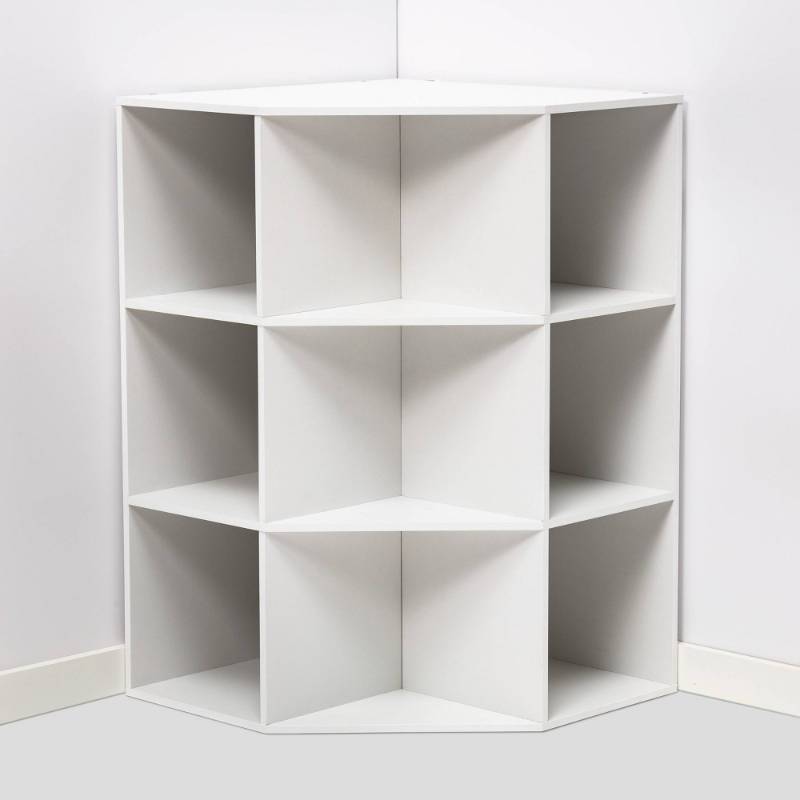 Triple Opening Sliding Bin Cube Storage Organizer Bookshelf in White-  Brightroom