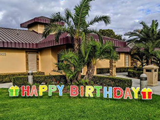 lot 20670 image: Bohlee Store Happy Birthday Yard Signs 16 with Metal Stakes, for Outdoor Parties and Celebrations