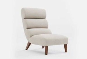lot 2001 image: Oliver Space Mischa Armchair - BeigeWalnut-Retail-$659.00