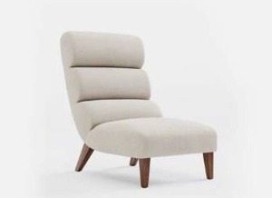 lot 2003 image: Oliver Space Mischa Armchair - BeigeWalnut-Retail-$659.00