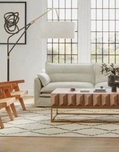 lot 2011 image: Oliver Space Tillman Floor Lamp - GoldenWhiteBlack