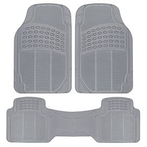 lot 2016 image: BDK Original ProLiner 3 Piece Heavy Duty Front & Rear Rubber Floor Mats for Car SUV Van & Truck, Gray - All Weather Floor Protection with Universal Fit Design