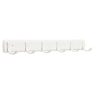 lot 2025 image: Franklin Brass Hook Rail Wall Hooks 6 Hooks, 20 Inches, White, FBSSMR6-W-R