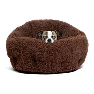 lot 2031 image: Best Friends by Sheri OrthoComfort Deep Dish Cuddler Sherpa Cat and Dog Bed, Brown, Standard