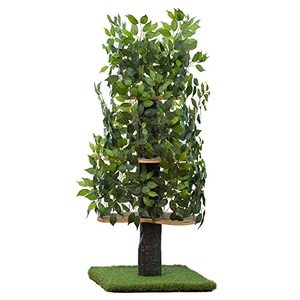 lot 2041 image: On2 Pets Cat Tree with Leaves Made in USA, Cat House & Cat Activity Tree, Multi-Level Cat Condo for Indoor Cats