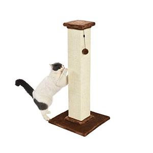 lot 2054 image: Amazon Basics Tall Cat Scratching Post with Jute Fiber and Carpet, Large, 16 x 16 x 35 Inches, Brown