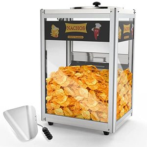 lot 2067 image: PYY Nacho Warmer Commercial Nacho Machine with Cheese Warmer Chip Warmer Nacho Station Display Stainless Steel Frames with 3 Styles Banner Stickers