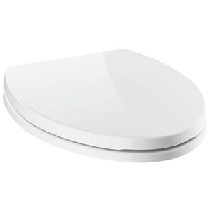 lot 2082 image: Delta Faucet Morgan Elongated Slow-Close White Toilet Seat with Non-Slip Seat Bumpers, White 811903-WH