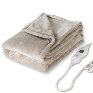 lot 2089 image: Tefici Electric Heated Blanket Throw, Super Cozy Soft Flannel 50 x 60 Heated Throw with 3 Fast Heating Levels & 4 Hours Auto Off, Machine Washable, ETL&FCC Certification, Home Office Use, Camel