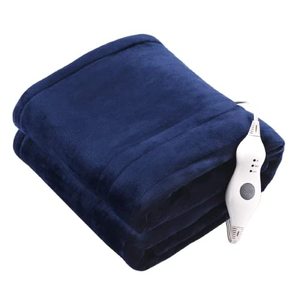 lot 2093 image: Tefici Electric Heated Blanket Throw, Super Cozy Soft Flannel 50 x 60 Heated Throw with 3 Fast Heating Levels & 4 Hours Auto Off, Machine Washable, ETL&FCC Certification, Home Office Use, Blue
