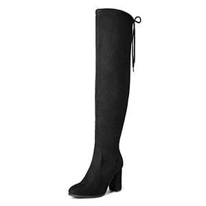 lot 2095 image: DREAM PAIRS Womens New Shoo Black Over The Knee High Heel Boots Size 10 B(M) US