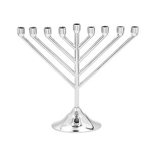 lot 2097 image: Hanukkah Menorah Rambam Design for Chanukah, Candles Sold Separately (Silvertone)