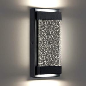lot 2098 image: Bubble Wall Sconce,LED Wall Mount Light Fixture,Modern Outdoor Indoor Wall Lantern in Matte Black Finish with Essence Bubble Glass,Rectangular Crystal Lamp Wall Decor,DC 22W 4000K Natural Light