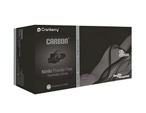 lot 2104 image: Cranberry CR3239 Carbon Nitrile Powder Free Exam Glove, 3.2 mil, XLarge, Black (Pack of 200)