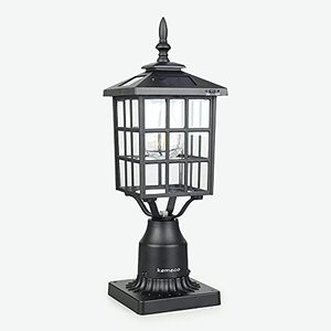 lot 2112 image: Kemeco ST4224Q-A LED Cast Aluminum Solar Post Light Fixture with 3-Inch Fitter Base for Outdoor Garden Post Pole Mount