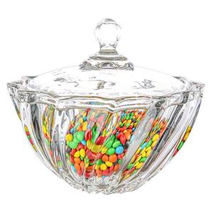 lot 2125 image: ComSaf Large Glass Candy Dish with Lid, Clear Covered Candy Bowl, Crystal Candy Jar for Home Kitchen Office Table, Set of 1