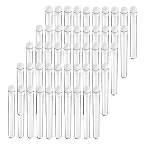 lot 2133 image: JOYYU 12x100mm 8ml Clear Plastic Test Tubes with Caps for Scientific Experiments, Easter, Scientific Themed Kids Birthday Party Supplies, Eyelash BrushesCandy Storage(30 Pack)