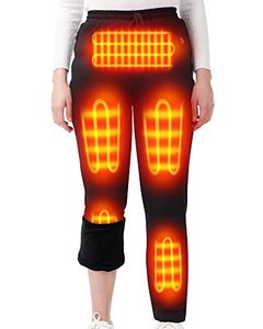 lot 2141 image: HEATEDTEK Women Heated Pants - Warm Heating Pants for Womens, 8pcs Heating Pads, 3 Temperature Control (Without Battery) Black Medium