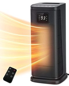 lot 2170 image: KopBeau Oscillating Space Heater for Indoor Use,1S Fast Heating, Electric & Portable Heater wThermostat, 1500W Ceramic PTC Room Heater with 4 Modes, 24H Timer, LED Display, Safe for Office Use